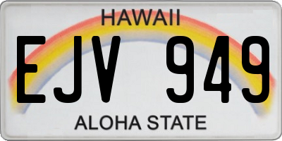 HI license plate EJV949