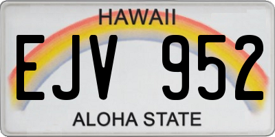 HI license plate EJV952