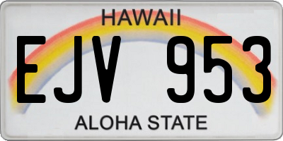 HI license plate EJV953