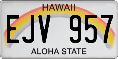 HI license plate EJV957