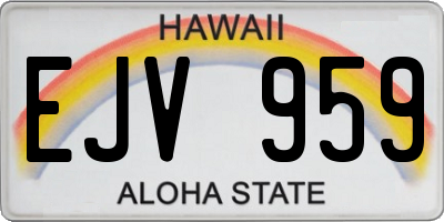 HI license plate EJV959