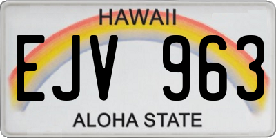HI license plate EJV963