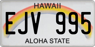 HI license plate EJV995