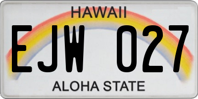 HI license plate EJW027