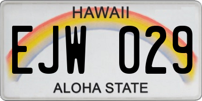 HI license plate EJW029