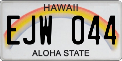 HI license plate EJW044