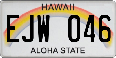 HI license plate EJW046