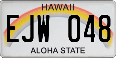 HI license plate EJW048