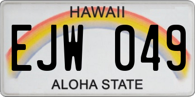 HI license plate EJW049