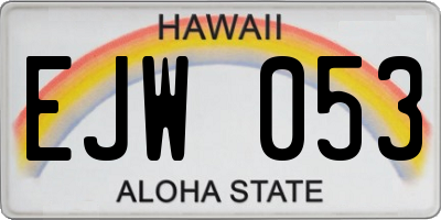 HI license plate EJW053