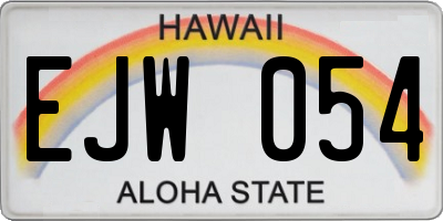 HI license plate EJW054
