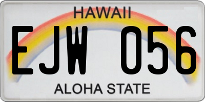 HI license plate EJW056