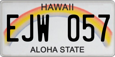 HI license plate EJW057