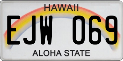 HI license plate EJW069