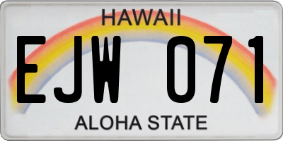 HI license plate EJW071