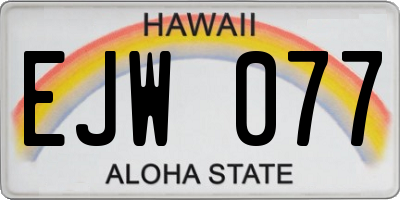HI license plate EJW077