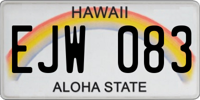 HI license plate EJW083