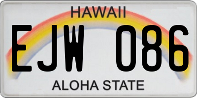 HI license plate EJW086