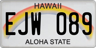 HI license plate EJW089