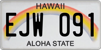 HI license plate EJW091