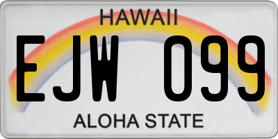 HI license plate EJW099