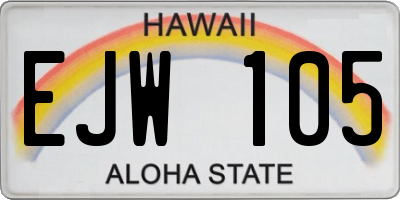 HI license plate EJW105