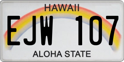 HI license plate EJW107