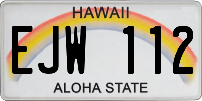 HI license plate EJW112