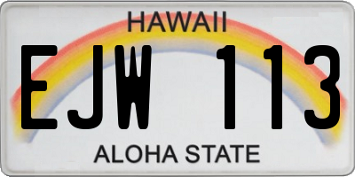 HI license plate EJW113