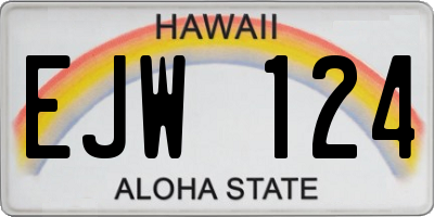 HI license plate EJW124