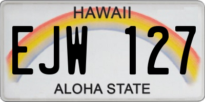 HI license plate EJW127