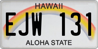 HI license plate EJW131