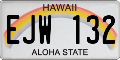HI license plate EJW132