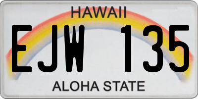 HI license plate EJW135