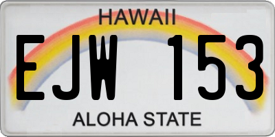 HI license plate EJW153