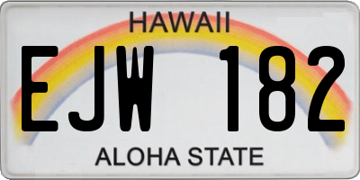HI license plate EJW182