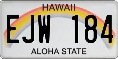 HI license plate EJW184