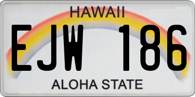HI license plate EJW186