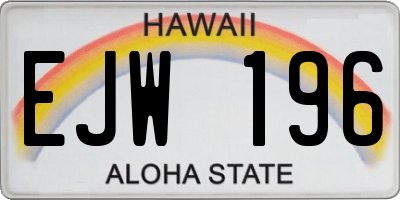 HI license plate EJW196