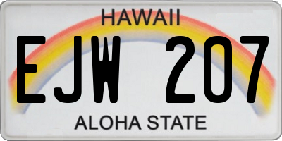 HI license plate EJW207