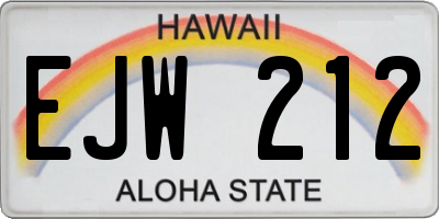 HI license plate EJW212