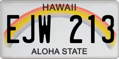 HI license plate EJW213