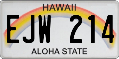 HI license plate EJW214