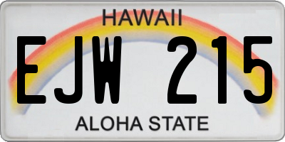 HI license plate EJW215