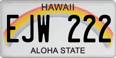 HI license plate EJW222