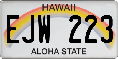 HI license plate EJW223