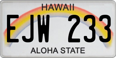HI license plate EJW233