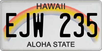 HI license plate EJW235