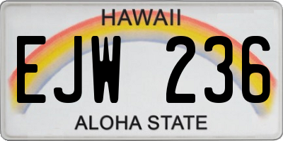 HI license plate EJW236