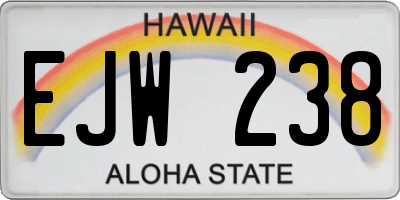 HI license plate EJW238